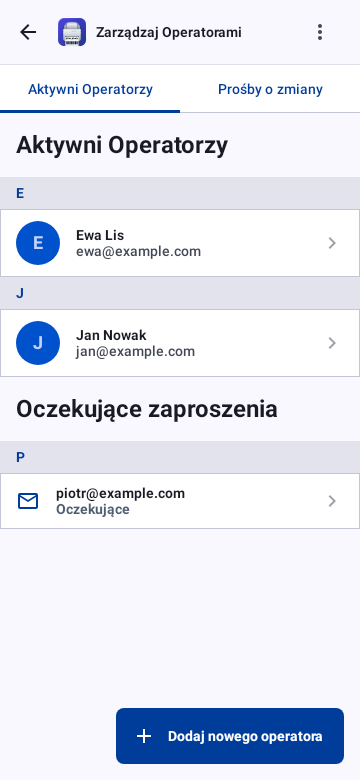 Team members and pending invitations