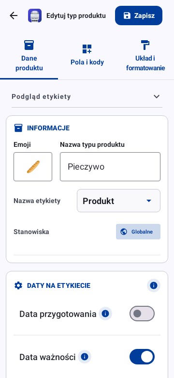 Product type: product data